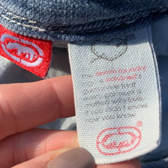 Eckored Denim‎ Riveted Capri Large Cuff Red Seem Jeans Distressed - Picture 9 of 15